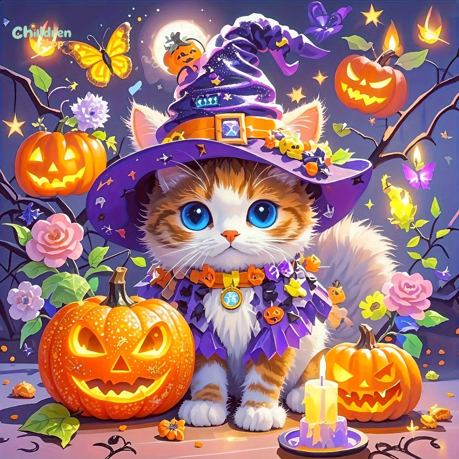 Halloween Wizard Cat Diamond P - Resin Art Work review and price