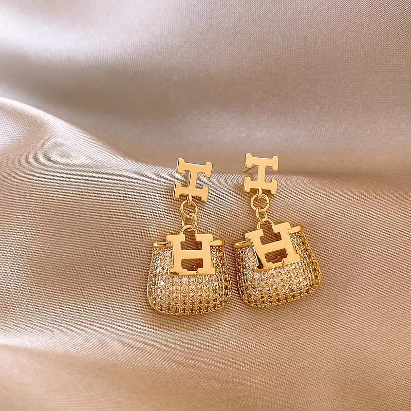 Metal H Letter Zircon Bag Earr - Resin Art Alphabet review and price